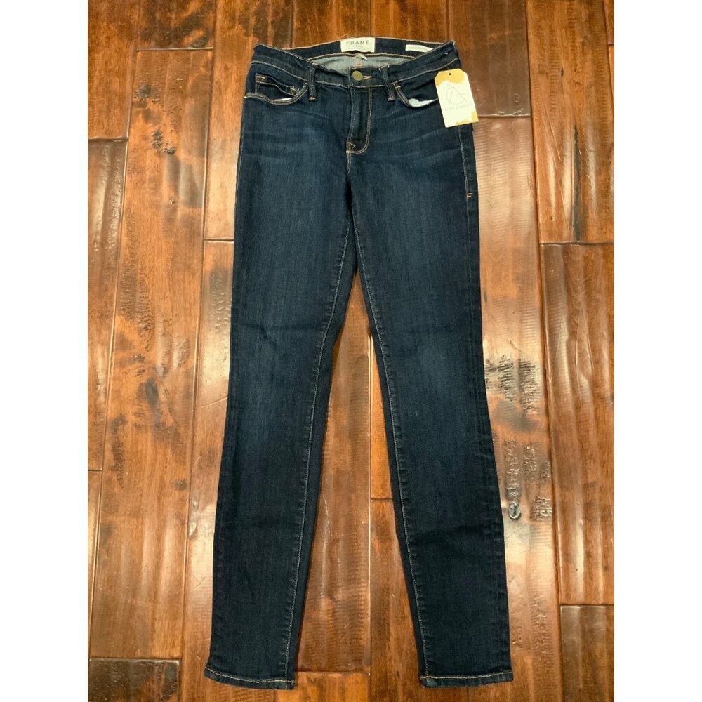 Frame Dark Wash Le Skinny de Jeanne Blue Denim Jeans, Size 27